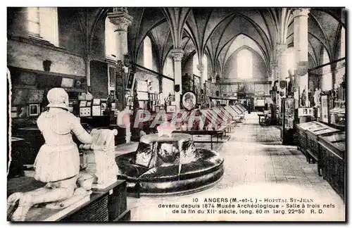 Cartes postales Angers Hopital st jean devenu depuis 1874 Musee Archeologique selle a trois nets de la fin du xi