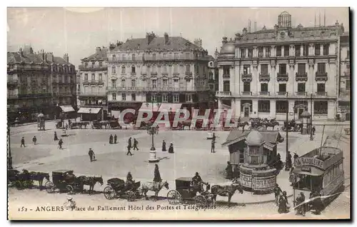 Cartes postales Angers Place du ralliement Hotel des postes et Telegraphes