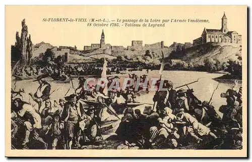 Cartes postales St Florent le Vieil Le passage de la Loire par l armee vendeenne 17 octobre 1793 Tableau de Legr