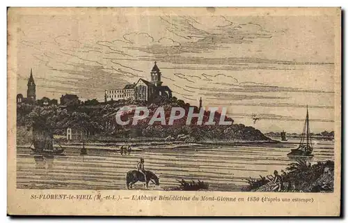 Cartes postales St Florent le Vieil L abbaye Benedictine du Mont Glonne en 1830