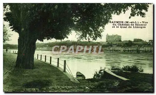 Cartes postales Saumur Vue du chateau de Saumur et le quai de Limoges