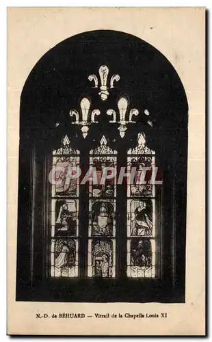 Cartes postales ND de Behuard Vitrail de la chapelle Louis XI