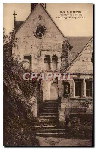 Cartes postales ND de Behuard L escalier de la facade et la vierge du logis du roi