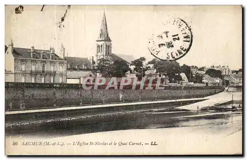 Ansichtskarte AK Saumur L eglise St Nicolas et le quai Carnot