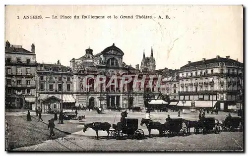 Cartes postales Angers La place du ralliement et le grand theatre