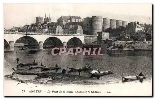 Cartes postales Angers Le pont de la Basse Chaine et le chateau