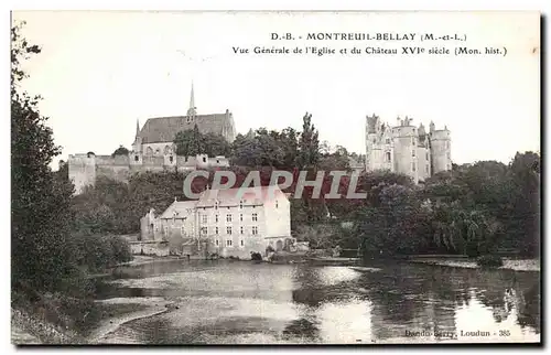 Cartes postales Montreuil Bellay Vue Generale de l Eglise et du Chateau XVJ siecle (Mon hist)