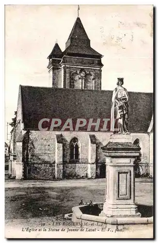 Cartes postales Les Rosiers L Eglise et la Statue de Jeanne de Laval