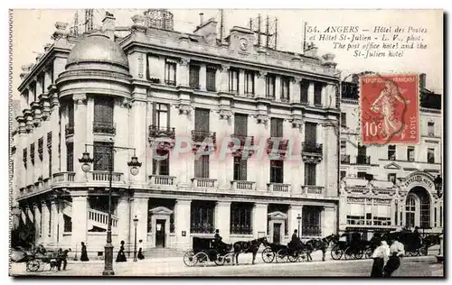 Cartes postales Angers Hotel des Postes et Hotel St Julien