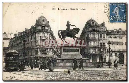 Cartes postales Orleans Place du Martroi Tramway