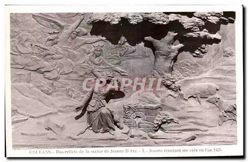 Ansichtskarte AK Orleans Bas reliefs de In statue de jeanne D Arc Jeanne ecoutant ses voix en l an