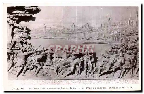 Cartes postales Orleans Bas reliefs de Ia statue de jeanne D Arc Prise du Fort des Tourelles