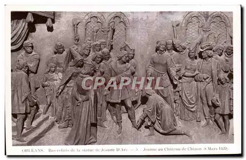 Ansichtskarte AK Orleans Bas reliefs de Ia statue de jeanne D Arc Jeanne au Chateau de Chinon
