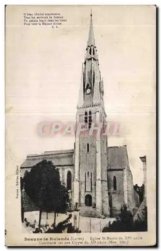 Cartes postales Beaune la Rolande (Loiret) Eglise St Martin du XV e siecle Construite sur une Crypte du XI e sie