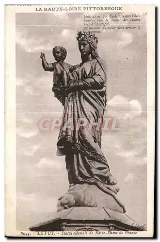 Ansichtskarte AK La Haute Loire Pittoresque Le Puy Statue clossale de Notre Dame de France