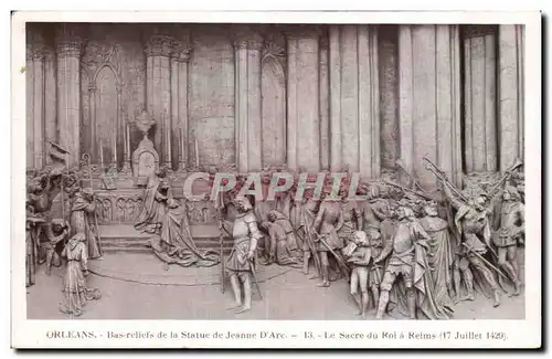 Ansichtskarte AK Orleans Bas reliefs de la Statue de Jeanne D Arc Le Sacre du Roj a Reims