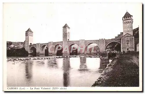 Ansichtskarte AK Cahors (Lot) Le Pont Valentre (XIV e siecle)