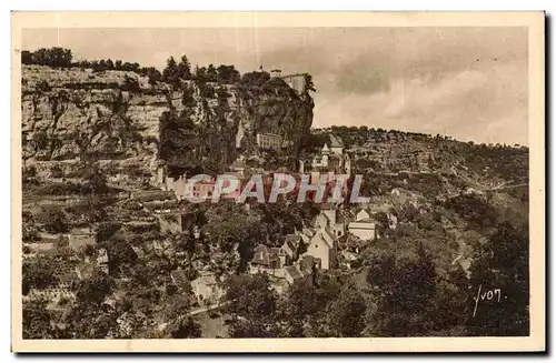 Cartes postales Rocamadour (Lot) Vue generale prise de la Route de Cahors