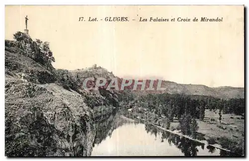Cartes postales Lot Gluges Les Falaises et Croix de Mirandol