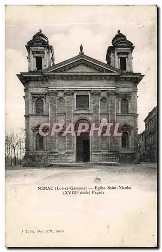 Cartes postales Nerac (Lot-et-Garonne) eglise Saint Nicolas (XVIII siecle) Facade