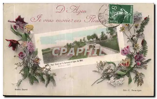 Cartes postales Agen Je vous envoie des flers
