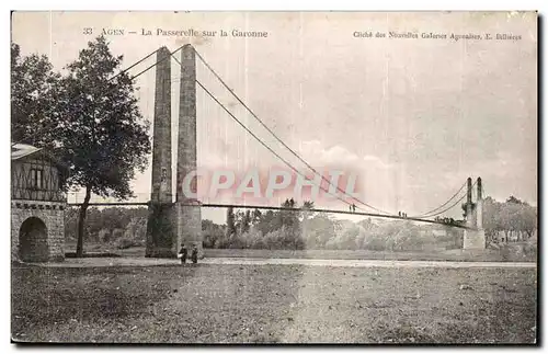 Ansichtskarte AK Agen La Passerelle sur la Garonne