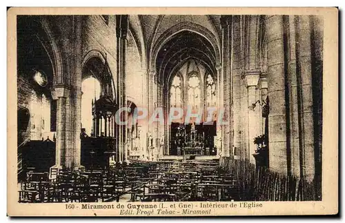 Cartes postales Miramont de Guyenne Interieur de I Eglise Edit Froye Tabac Miramont