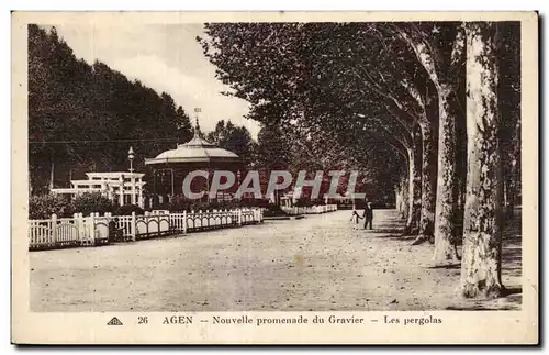Cartes postales Agen Nouvelle promenade du Gravier Les pergolas