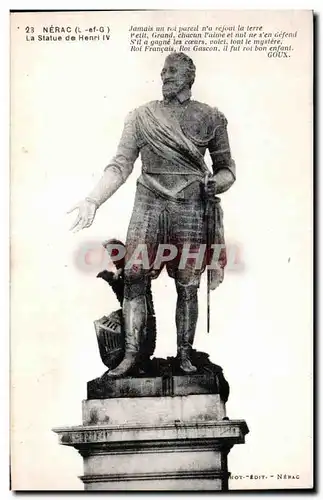Ansichtskarte AK Nerac la Statue de henri IV