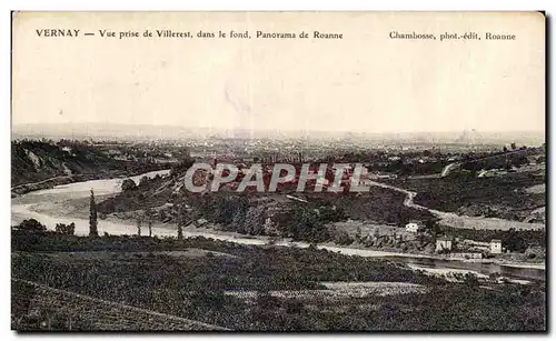 Cartes postales Vernay Vue prise de Villerest dans le fond Panorama de Roanne
