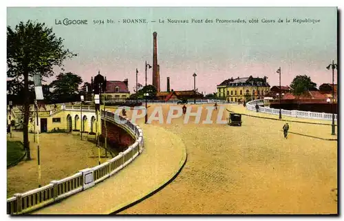 Cartes postales Roanne le Nouveau pont des Promenades cote de la Republique