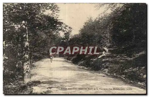 Cartes postales Route sous bois entre les noes et la Verrerie (La Madeleine) Loire