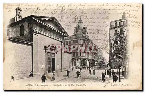 Cartes postales Saint Etienne Perspective de la Rue Gambetta