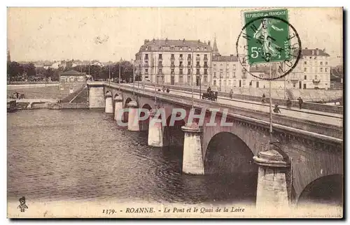 Cartes postales Roanne Le Pont et le Quai de la Loire