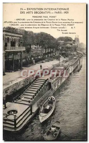 Cartes postales Exposition internationale des Arts decoratifs Paris 1925 Peniches Paul Poiret