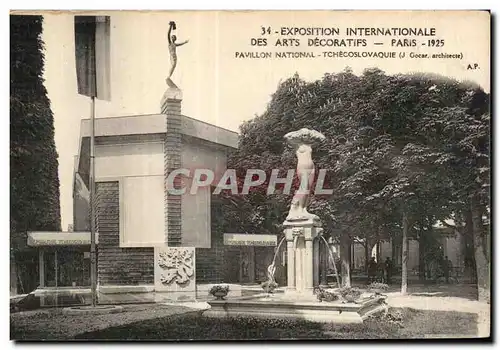 Cartes postales Exposition internationale des Arts decoratifs Paris 1925 Pavillon national Tchecoslovaquie Tcheq