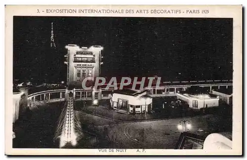 Cartes postales Exposition internationale des Arts decoratifs Paris 1925 Tour Eiffel Vue denuit