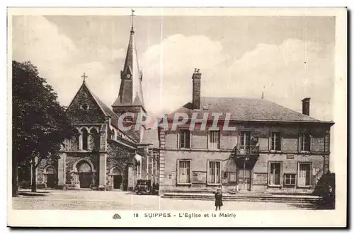 Ansichtskarte AK Suippes L eglise et la mairie