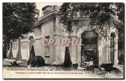 Cartes postales Exposition internationale des Arts Decoratifs Paris 1925 Pavillon de la ville de Paris