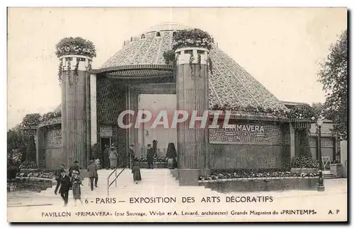 Cartes postales Paris Exposition des arts Decoratifs Pavillon Primavera