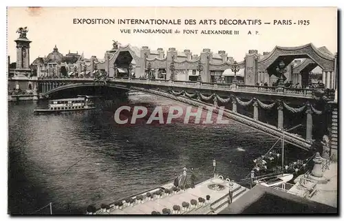 Cartes postales Exposition internationale des arts decoratifs Paris 1925 Vue Panoramique de Pont Alexandre III