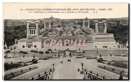 Cartes postales Exposition internationale des arts decoratifs Paris 1925 Vue d Ensemble de l Esplanade prise de