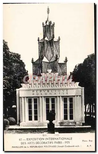 Cartes postales Exposition Internationale des arts decoratifs Paris 1925 Pavillon de la republique polonaise