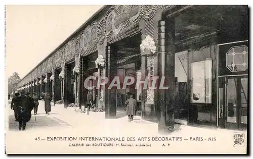 Cartes postales Exposition Internationale des arts decoratifs Paris 1925 Galerie des Boutiques