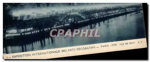 Cartes postales Exposition Internationale des arts decoratifs Paris 1925 Vue de Nuit Tour Eiffel