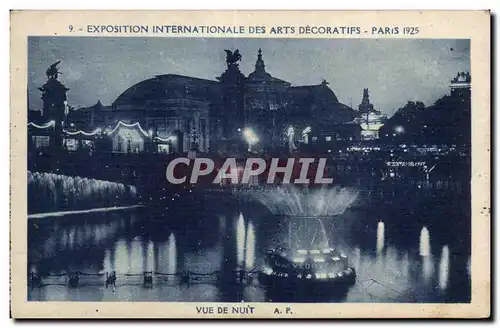 Cartes postales Exposition Internationale des arts decoratifs Paris 1925 Vue de NUIT