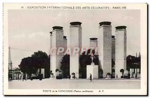 Cartes postales Exposition Internationale des arts Decoratifs Paris 1925 Porte de la Concorde