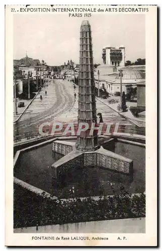 Cartes postales Exposition Internationale des arts Decoratifs Paris 1925 Fontaine de Rene Lalique