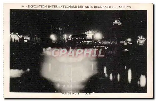 Cartes postales Exposition Internationale des arts Decoratifs Paris 1925 Vue de Nuit