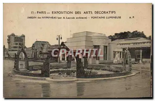 Ansichtskarte AK Paris - Exposition des arts decoratifs Jardin des nympheas Fontaine lumineuse